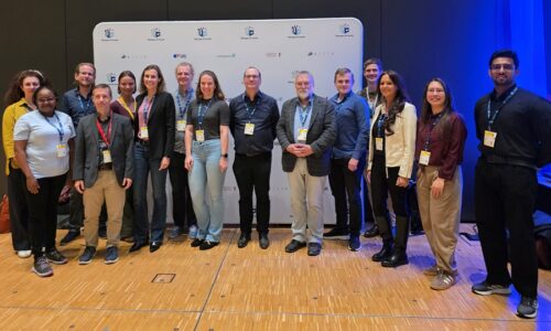 Photo. Team members of ScaDS.AI Dresden/Leipzig photographed at the Frontier AI Innovation Summit in Stuttgart, Germany.