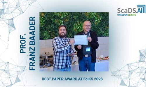 Graphic. Prof. Franz Baader receives the Best Paper Award at FoIKS 2026.