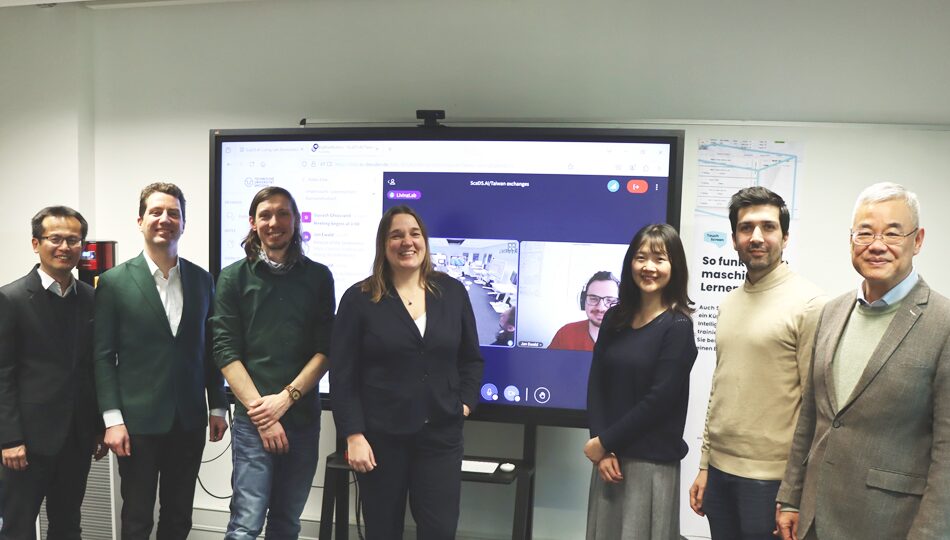 Group photo. Team members of ScaDS.AI Dresden/Leipzig and the Taipei Representative Office in Germany photographed at the Living Lab.