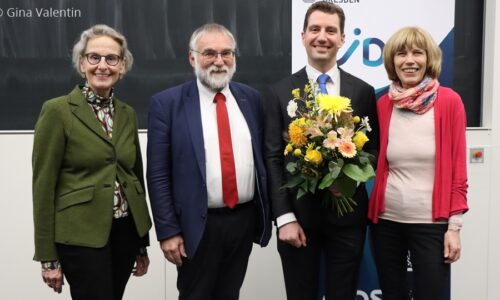 Photo. Prof. Ursula M. Staudinger, Prof. Wolfgang E. Nagel, Prof. Michael Färber, and Prof. Christel Baier.