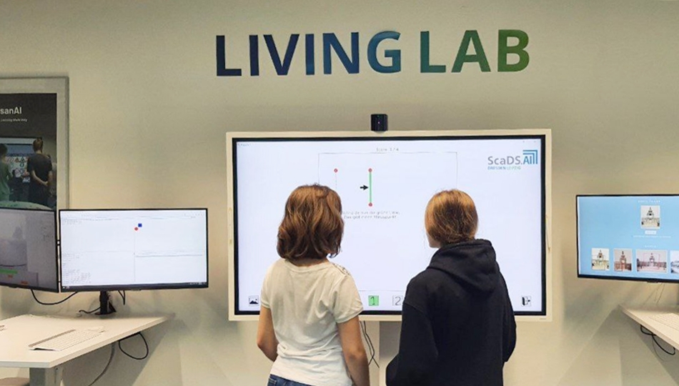 Photo. Interns of ZIH visited the Living Lab in June 2024 and tried out our demonstrators.