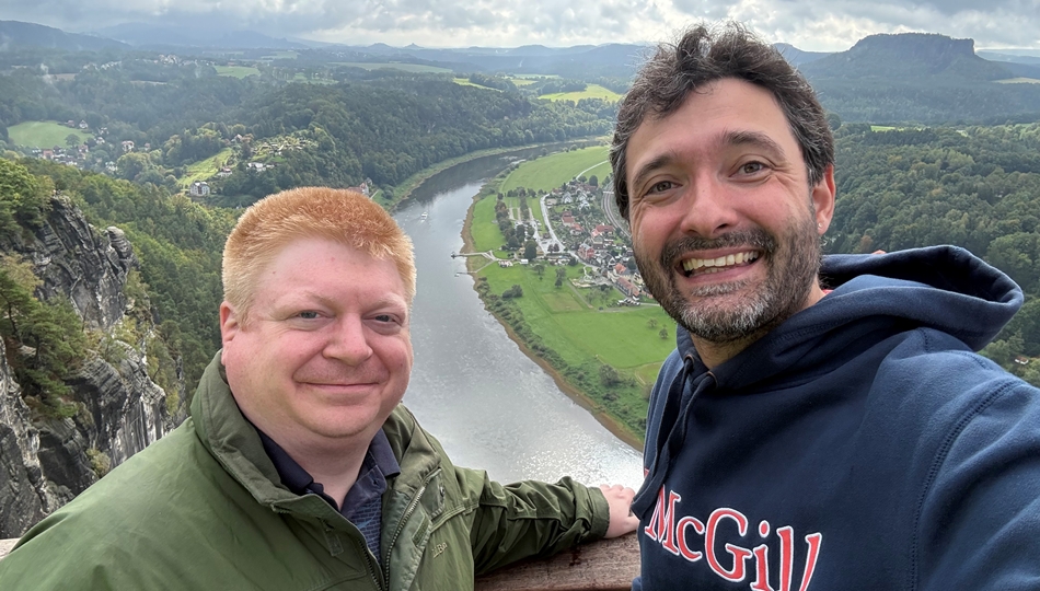 Photo. Prof. Matthew E. Taylor and Prof. Ostap Okhrin are visiting Saxon Switzerland.