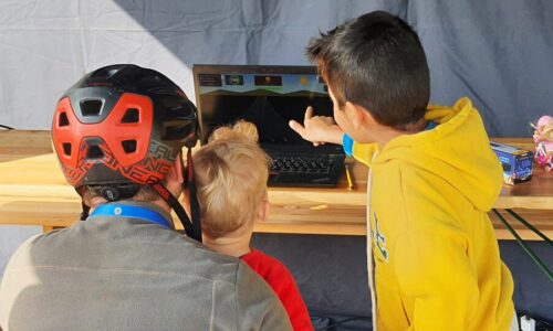 Photo. A family is trying out our demonstrators at Traffic Prevention Day 2026.