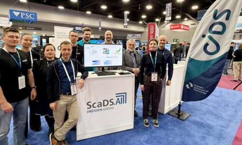Photo. Group photo of the CIDS and ScaDS.AI Dresden/Leipzig team at SC25.