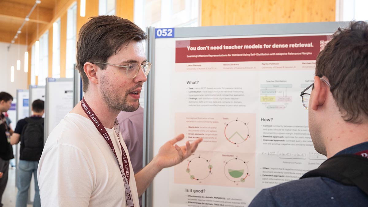 Photo. Lukas Gienapp presenting his poster at ICTIR: